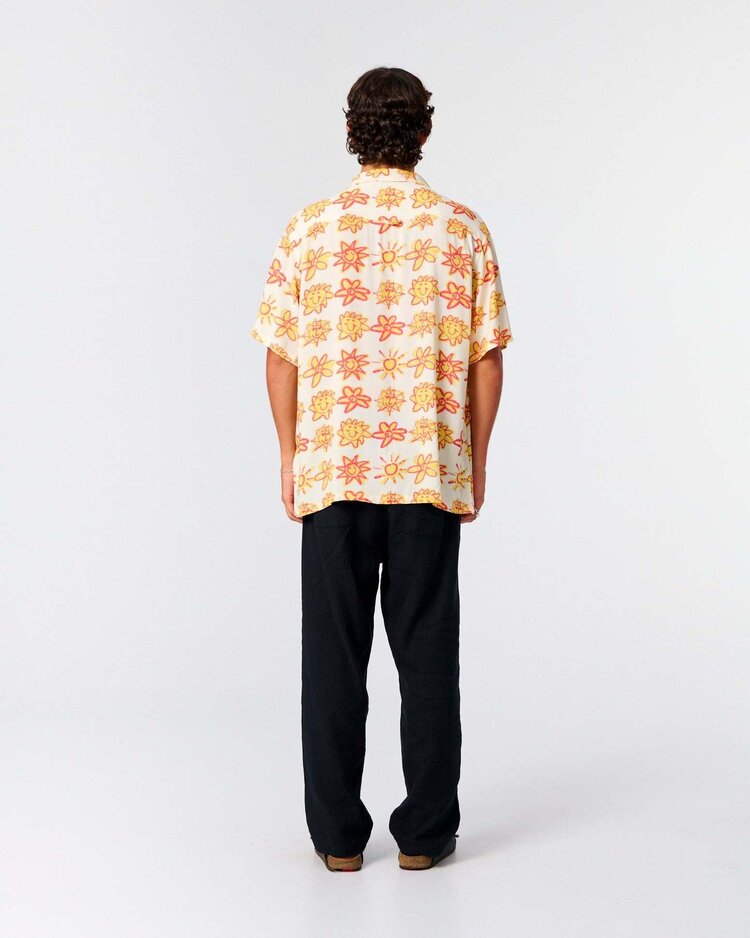 Critical Slide Society Critical Slide Mojo Ss Resort Shirt (Mens) | Ecru