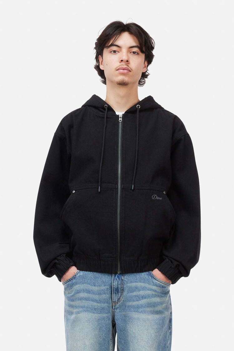 Dime Dime Hooded Denim Jacket (Mens) | Black