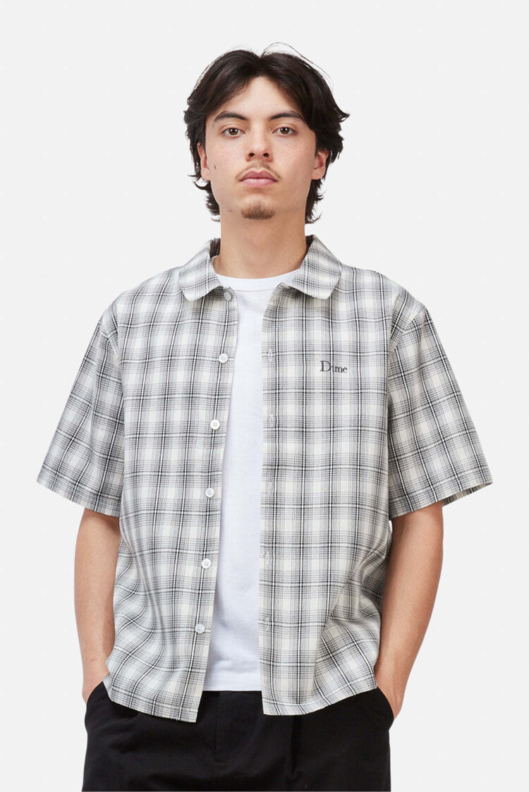 Dime Dime Plaid Button Up Shirt (Mens) | Gray