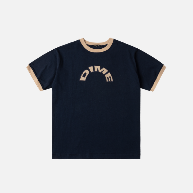Dime Dime Arch Ringer T-Shirt (Mens) | Navy