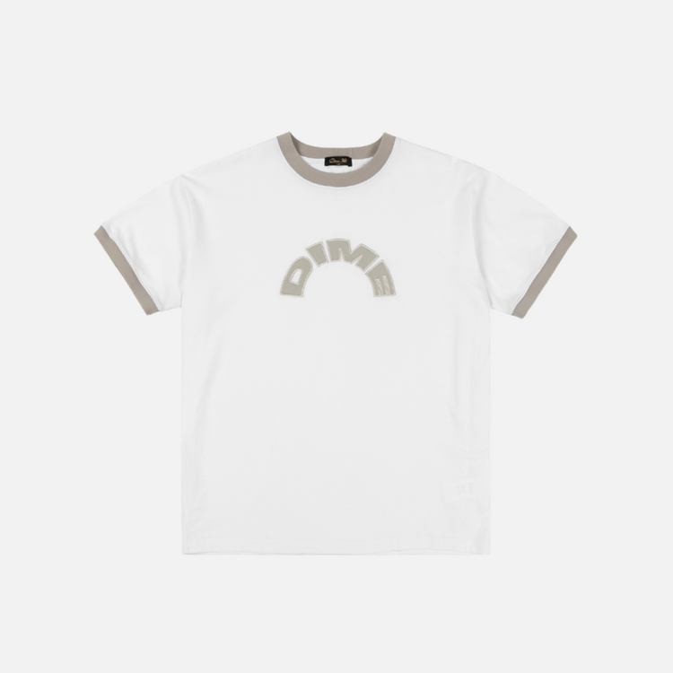Dime Dime Arch Ringer T-Shirt (Mens) | White
