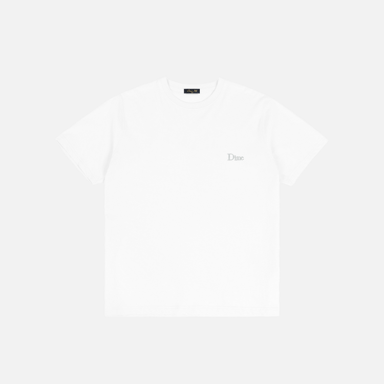 Dime Dime Classic Small Logo T-Shirt (Mens) | White