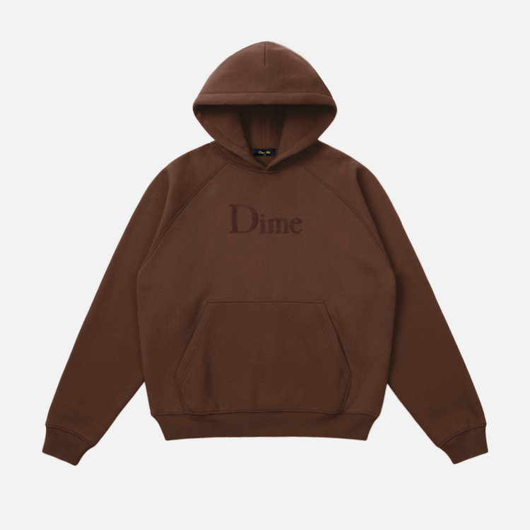 Dime Dime Classic Logo Hoodie (Mens) | Dark Brown