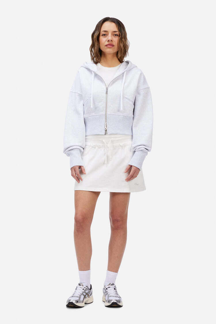 Dime Dime Cropped Zip Hoodie (Womens) | Ash
