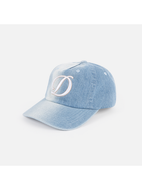 Dime Dime Cursive Denim Workers Cap (Unisex) | Blue Washed