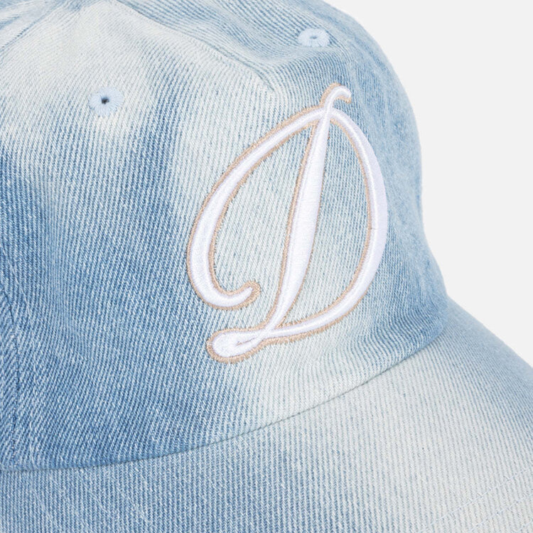 Dime Dime Cursive Denim Workers Cap (Unisex) | Blue Washed