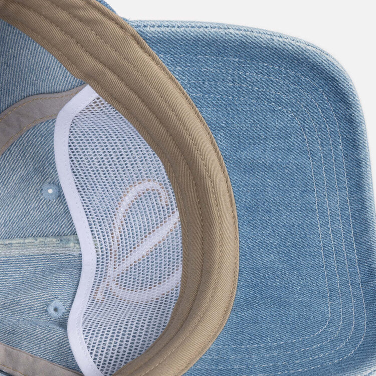 Dime Dime Cursive Denim Workers Cap (Unisex) | Blue Washed