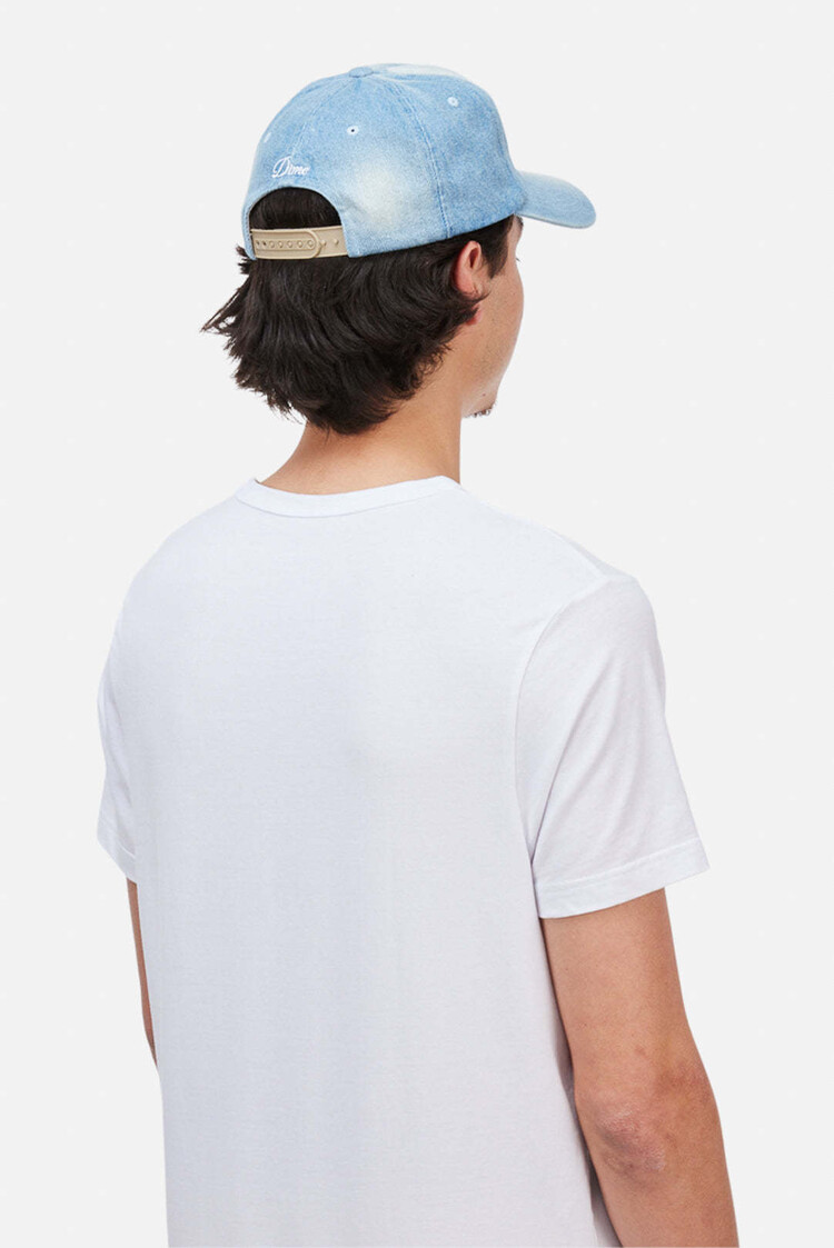Dime Dime Cursive Denim Workers Cap (Unisex) | Blue Washed