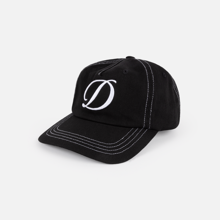 Dime Dime Cursive Denim Workers Cap (Unisex) | Black Washed