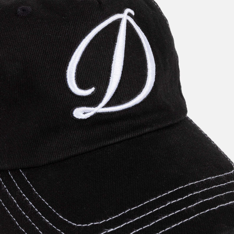 Dime Dime Cursive Denim Workers Cap (Unisex) | Black Washed