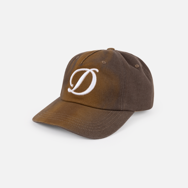 Dime Dime Cursive Denim Workers Cap (Unisex) | Brown Washed