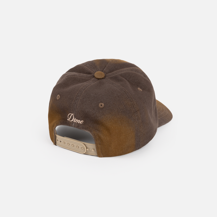 Dime Dime Cursive Denim Workers Cap (Unisex) | Brown Washed