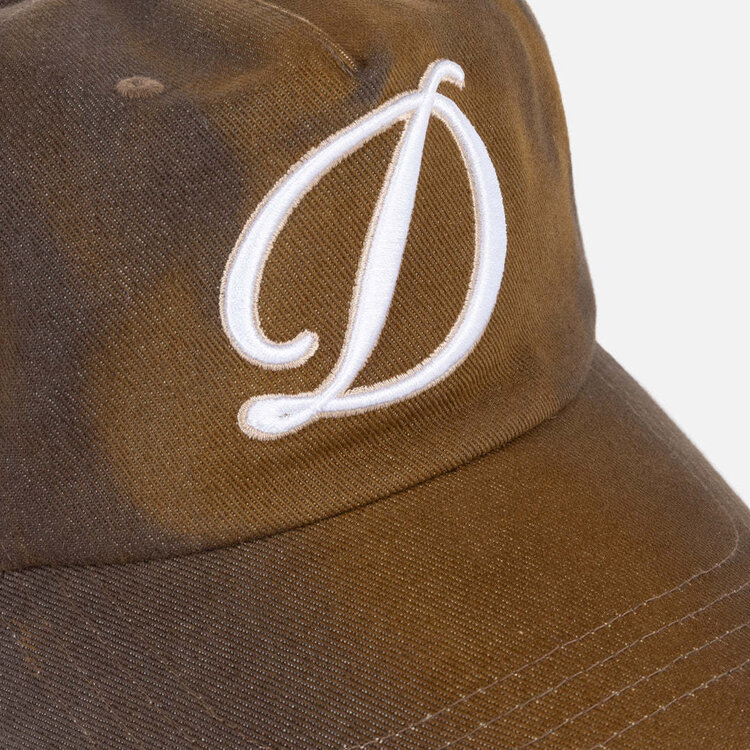 Dime Dime Cursive Denim Workers Cap (Unisex) | Brown Washed