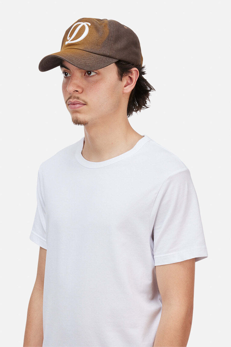 Dime Dime Cursive Denim Workers Cap (Unisex) | Brown Washed