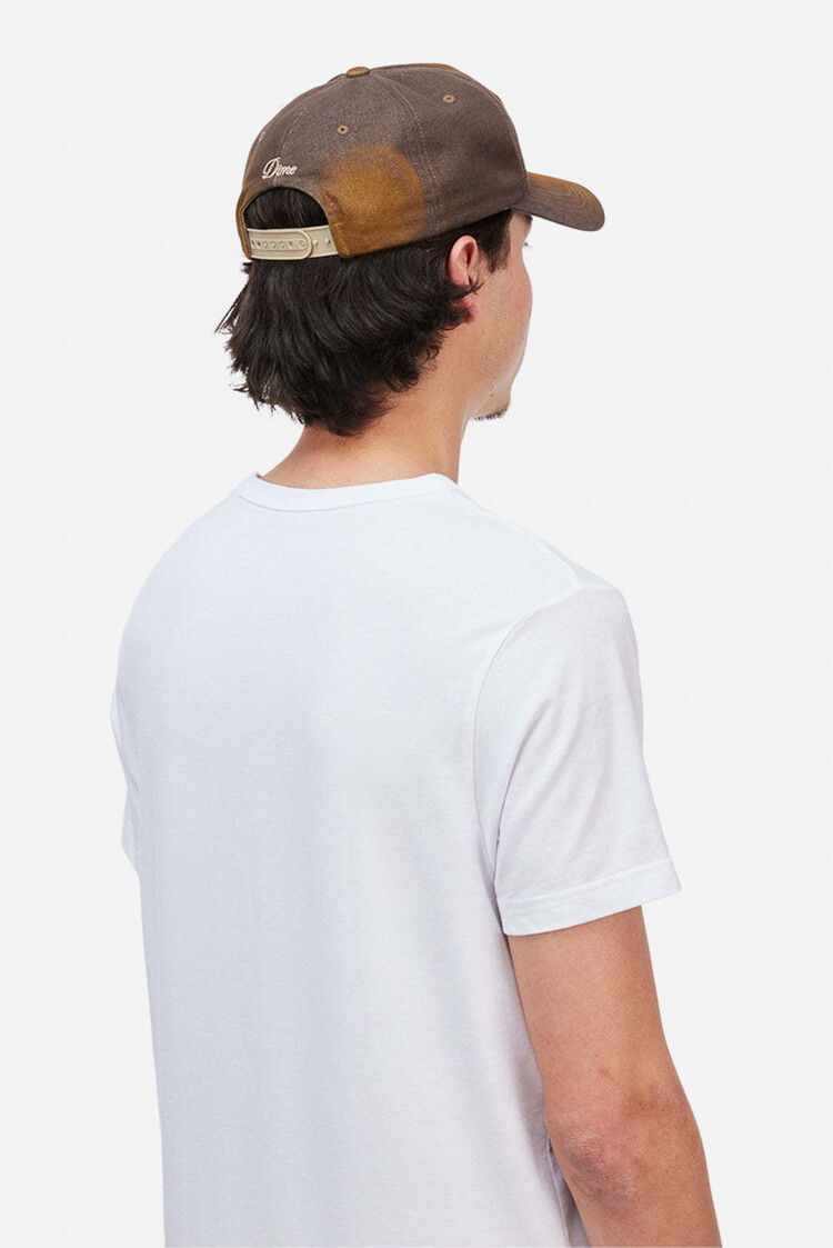 Dime Dime Cursive Denim Workers Cap (Unisex) | Brown Washed
