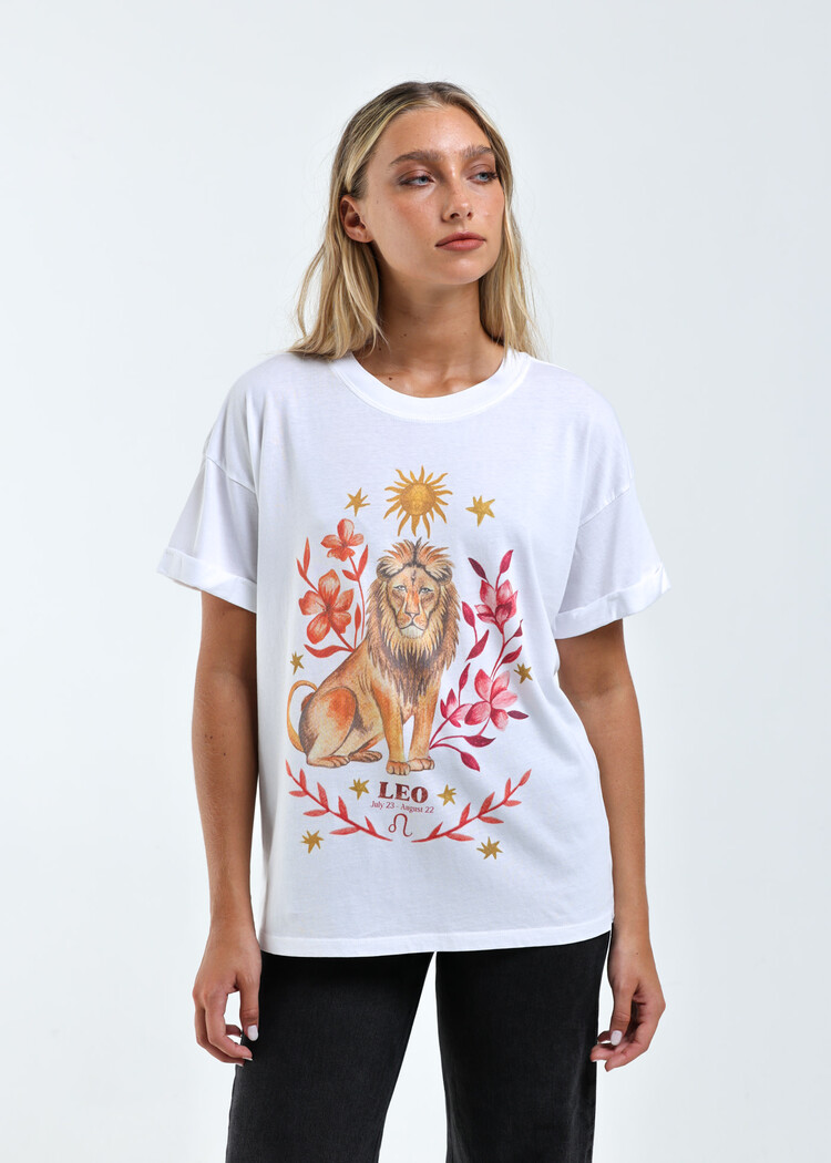 Girl Dangerous Girl Dangerous Leo Boyfriend Tee | Vintage White
