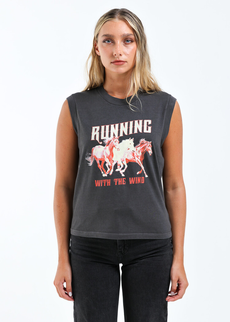 Girl Dangerous Girl Dangerous Running With The Wind Moto Tee | Vintage Black