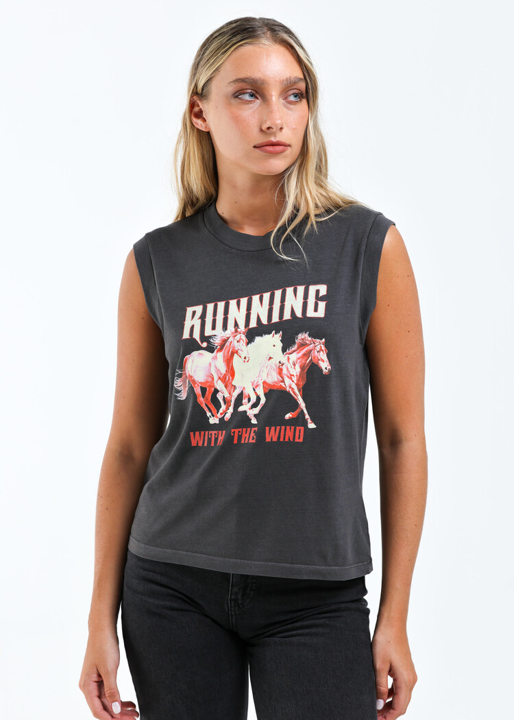 Girl Dangerous Girl Dangerous Running With The Wind Moto Tee | Vintage Black