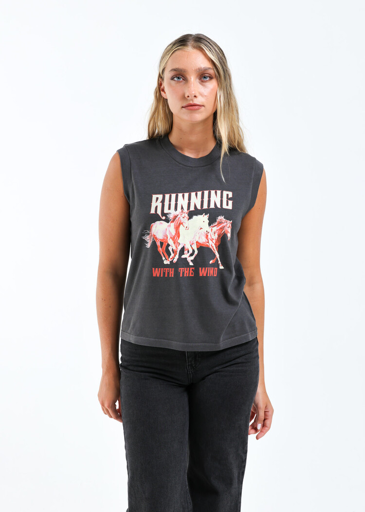 Girl Dangerous Girl Dangerous Running With The Wind Moto Tee | Vintage Black