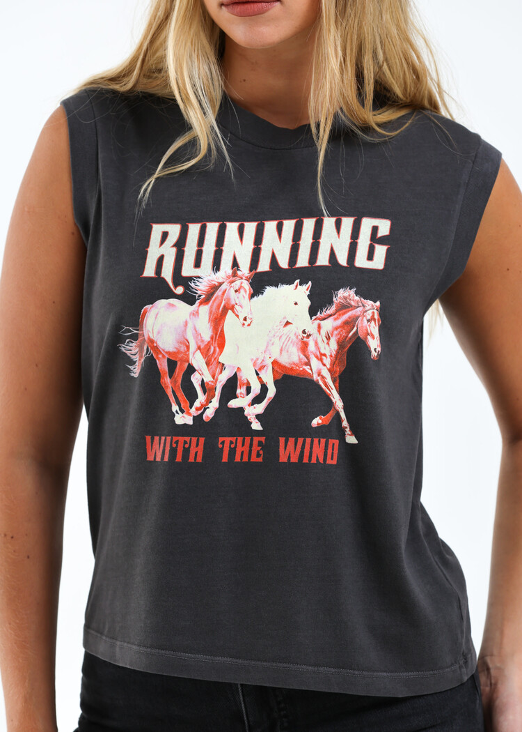 Girl Dangerous Girl Dangerous Running With The Wind Moto Tee | Vintage Black