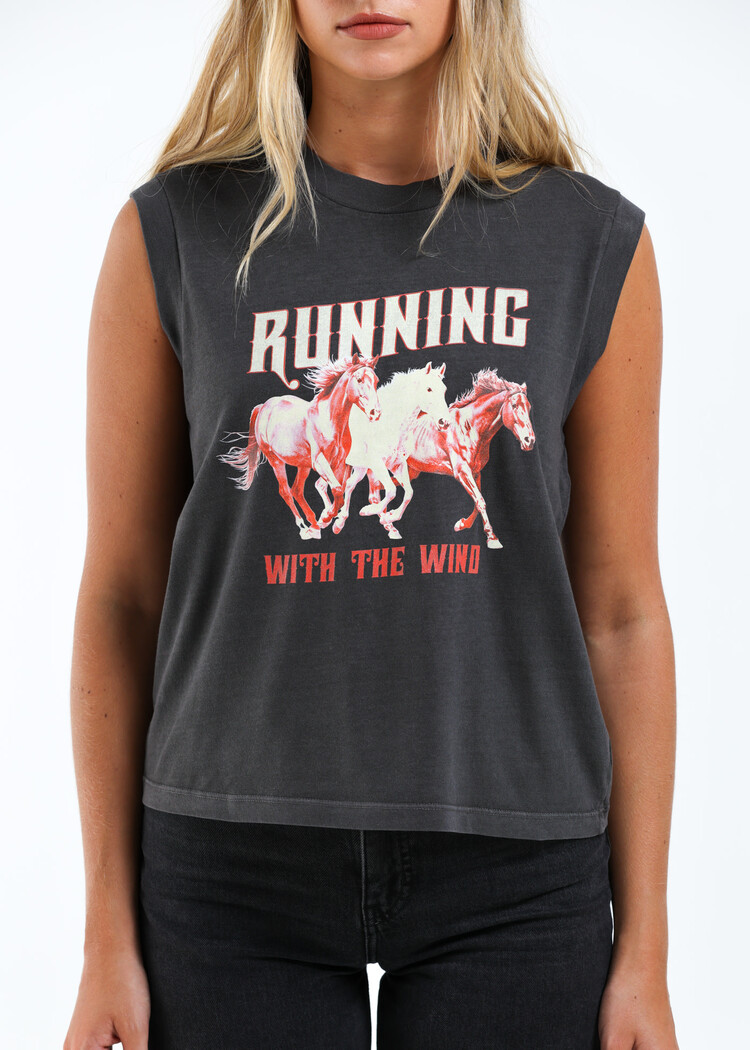 Girl Dangerous Girl Dangerous Running With The Wind Moto Tee | Vintage Black