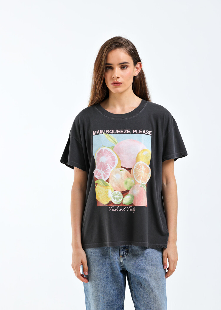 Girl Dangerous Girl Dangerous Main Squeeze Oversized Tee | Vintage Black