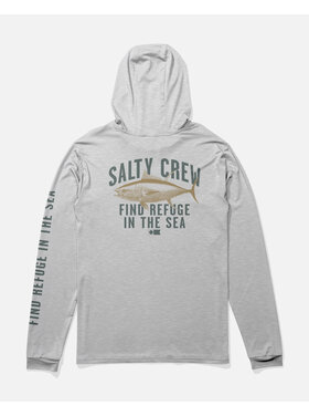 Salty Crew Salty Crew Bitmap Hood Sunshirt (Mens) | Grey Heather