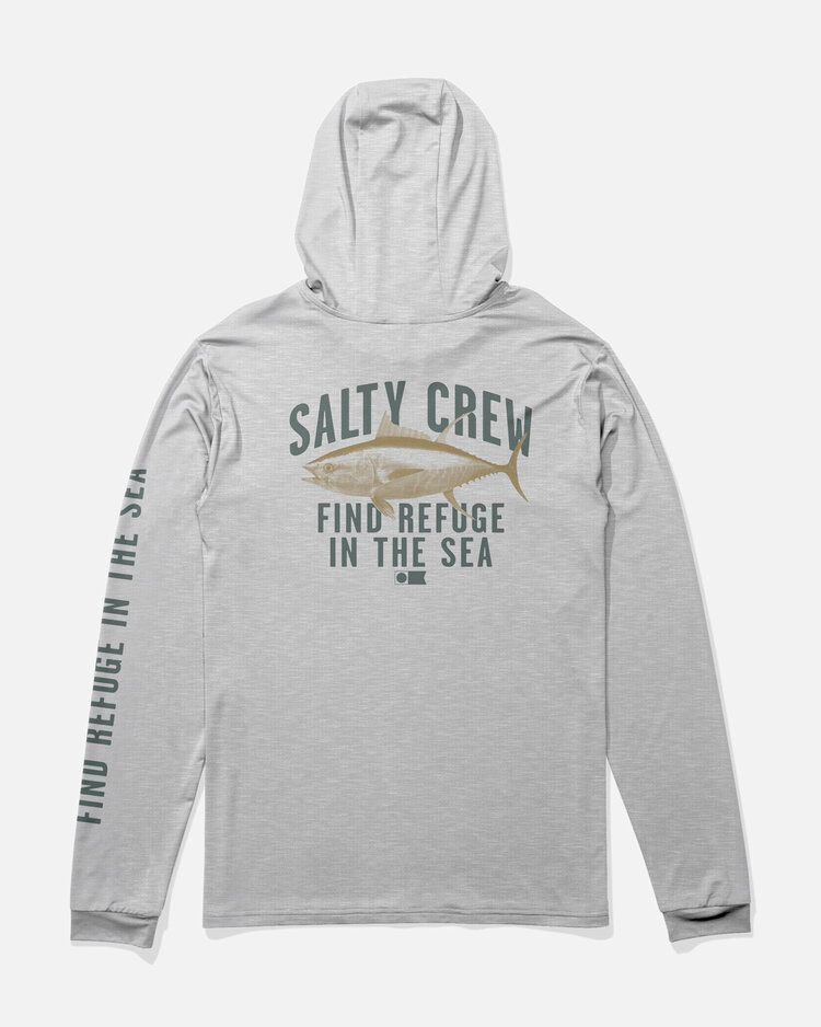 Salty Crew Salty Crew Bitmap Hood Sunshirt (Mens) | Grey Heather