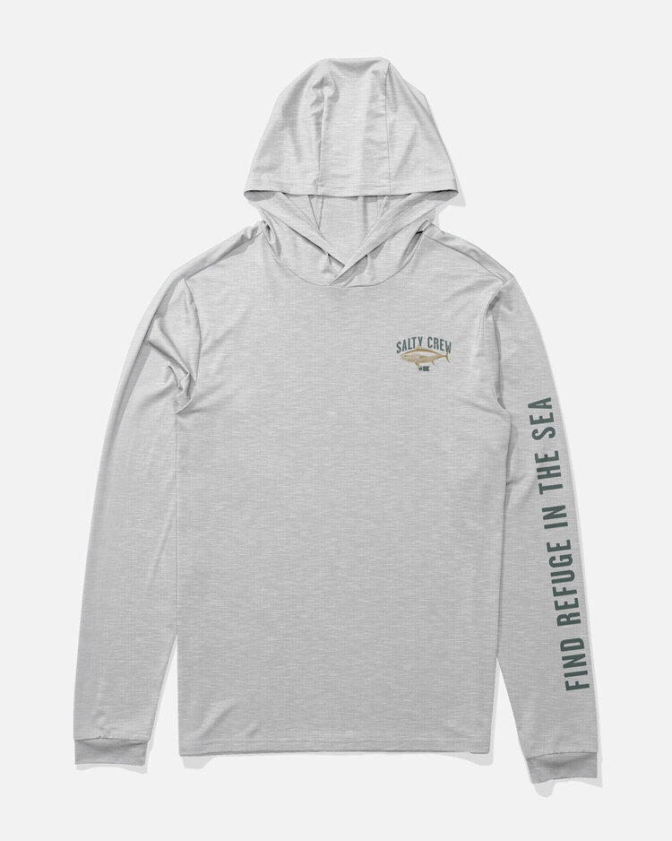 Salty Crew Salty Crew Bitmap Hood Sunshirt (Mens) | Grey Heather