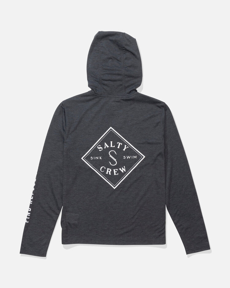Salty Crew Salty Crew Tippet Boys Hood Tech Tee (Youth) | Black Heather