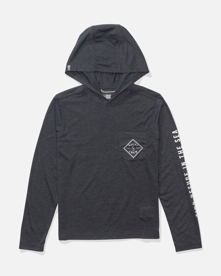 Salty Crew Salty Crew Tippet Boys Hood Tech Tee (Youth) | Black Heather