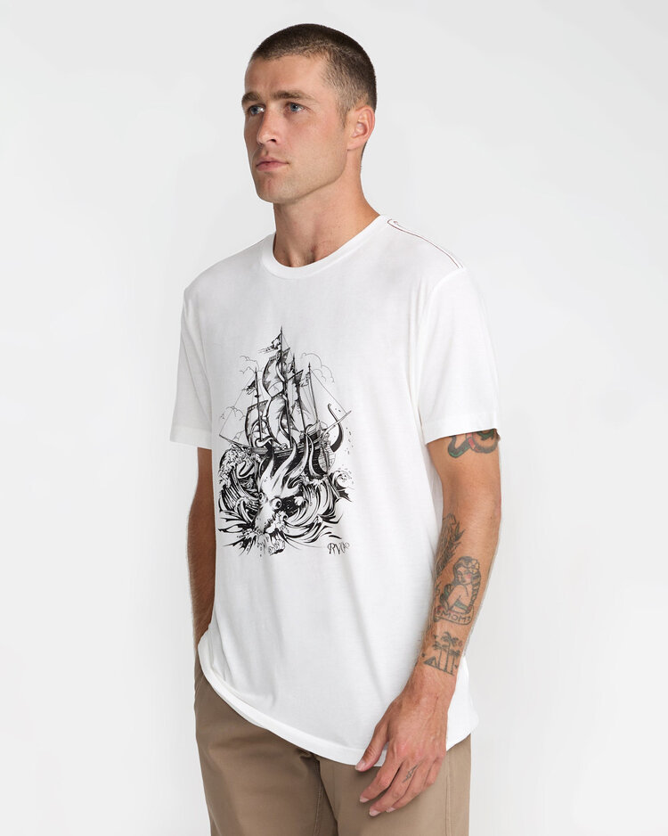 RVCA Rvca High Seas Ss (Mens) | Antique White