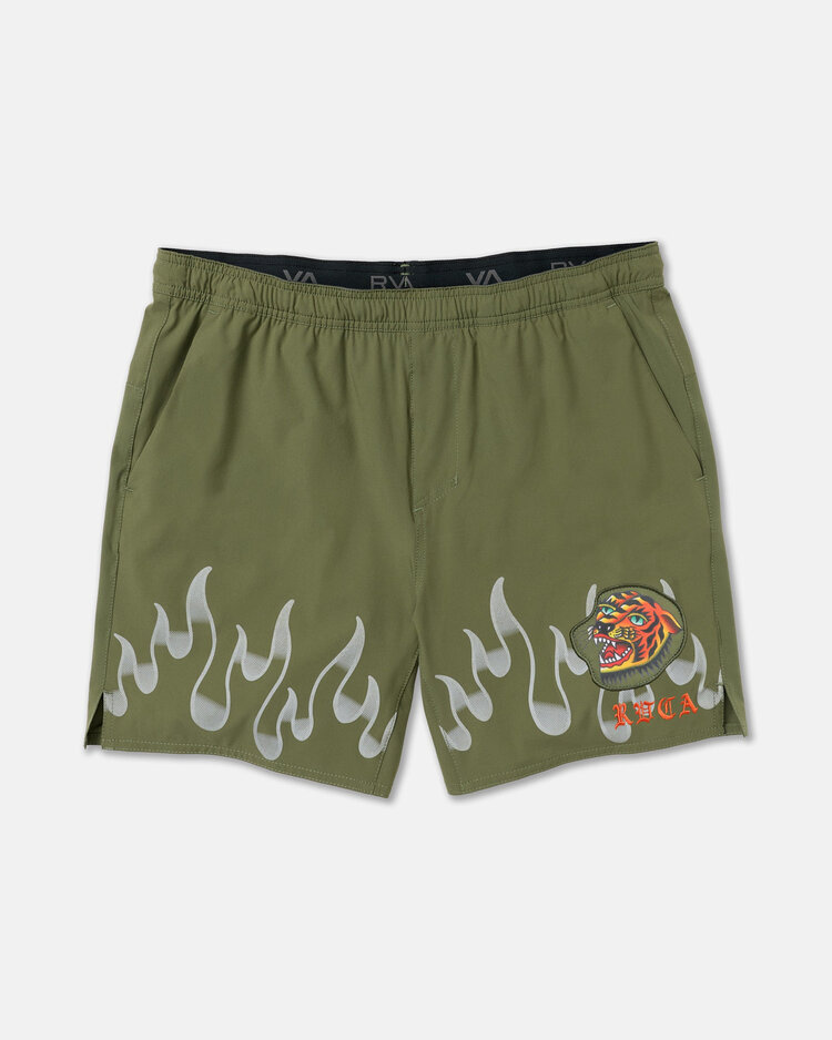 RVCA Rvca Yogger 2 In 1 Short 17 (Mens) | Army Green