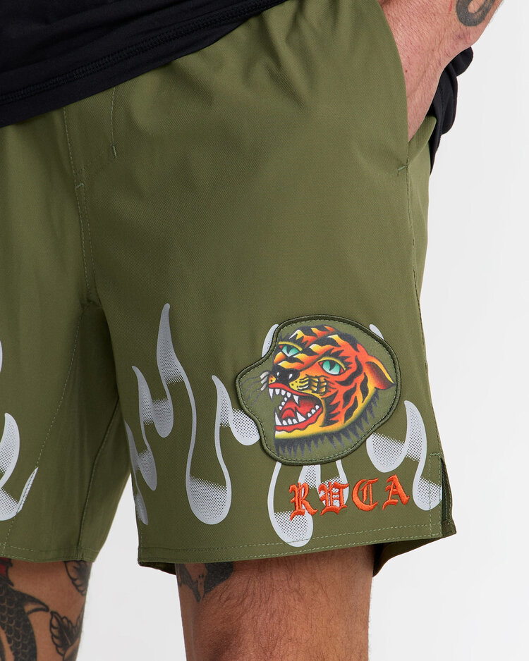 RVCA Rvca Yogger 2 In 1 Short 17 (Mens) | Army Green