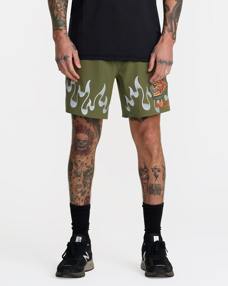 RVCA Rvca Yogger 2 In 1 Short 17 (Mens) | Army Green