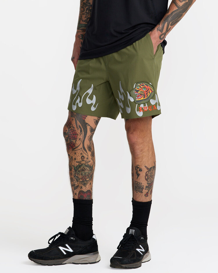 RVCA Rvca Yogger 2 In 1 Short 17 (Mens) | Army Green