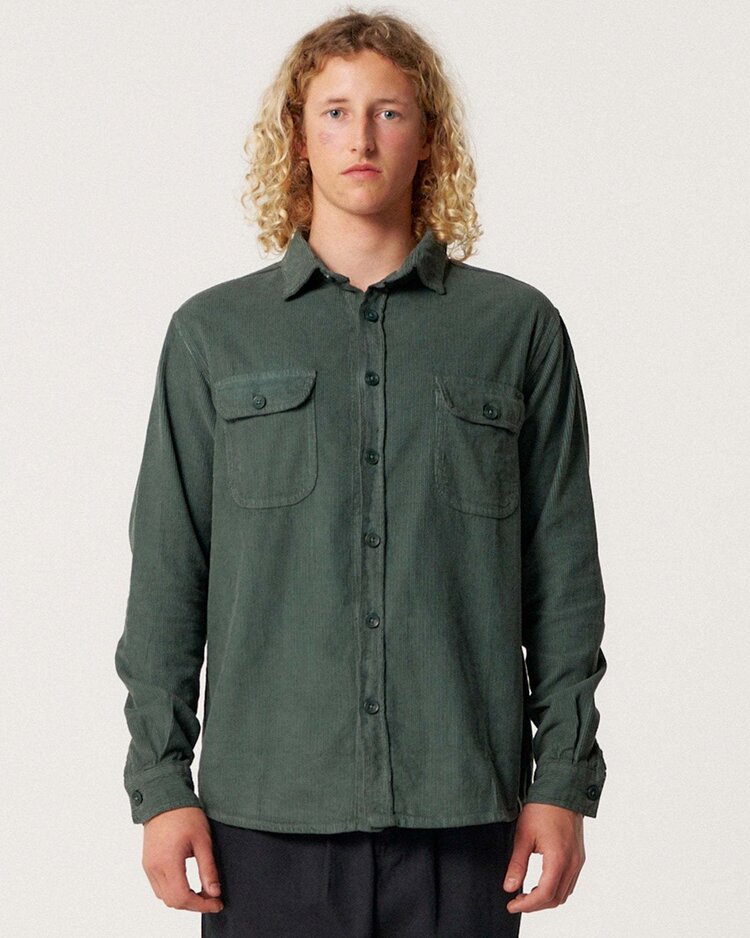 Critical Slide Society Critical Slide Lazy Boy Cord Shirt (Unisex) | Dusty Green