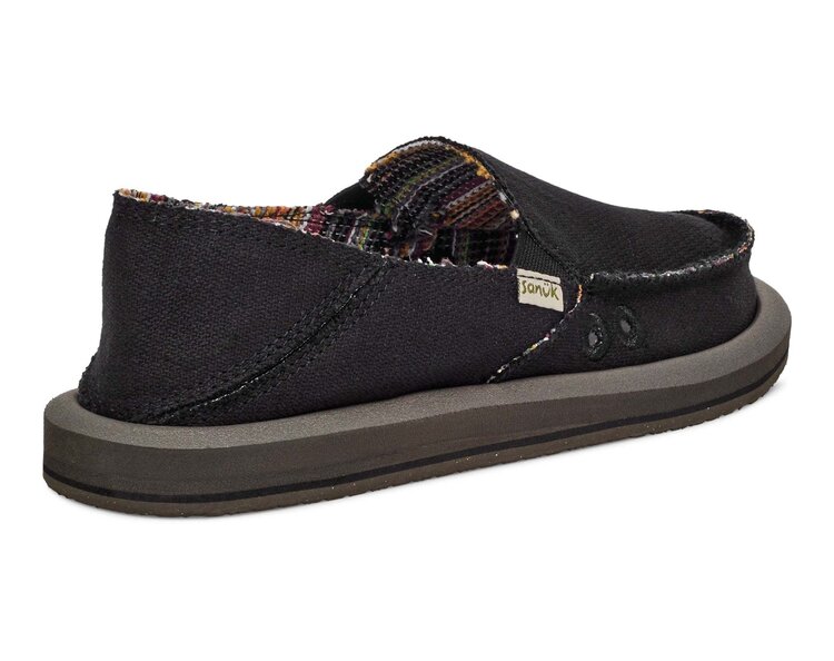 Sanuk Sanuk Donna Hemp 2 Tone (Womens) | Black