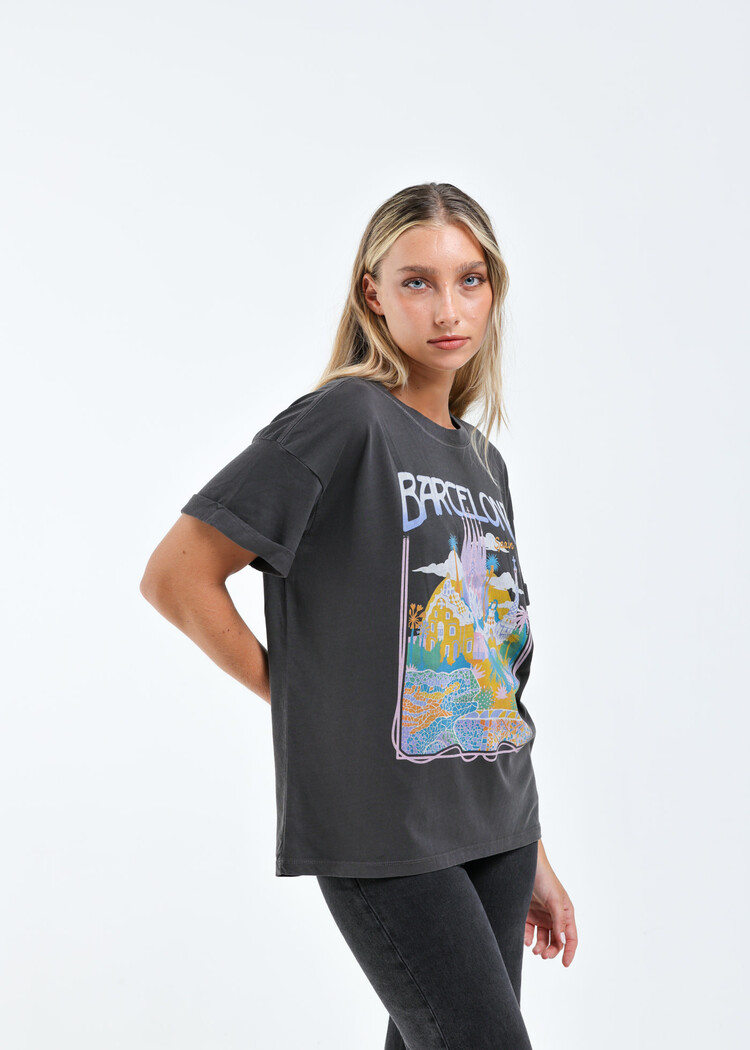Girl Dangerous Girl Dangerous Barcelona Boyfriend Tee | Vintage Black