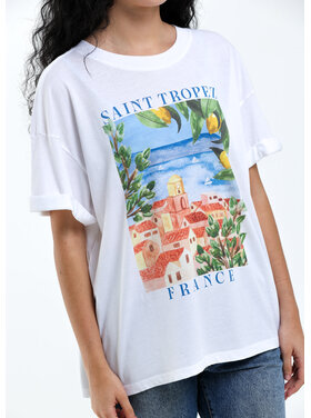 Girl Dangerous Girl Dangerous Saint Tropez Boyfriend Tee | Vintage White