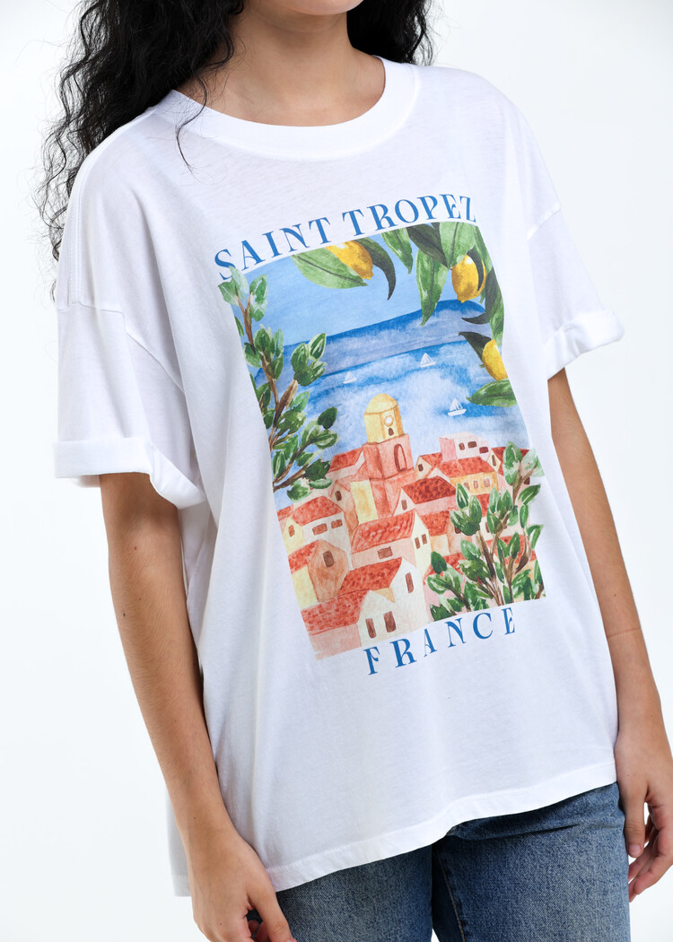 Girl Dangerous Girl Dangerous Saint Tropez Boyfriend Tee | Vintage White