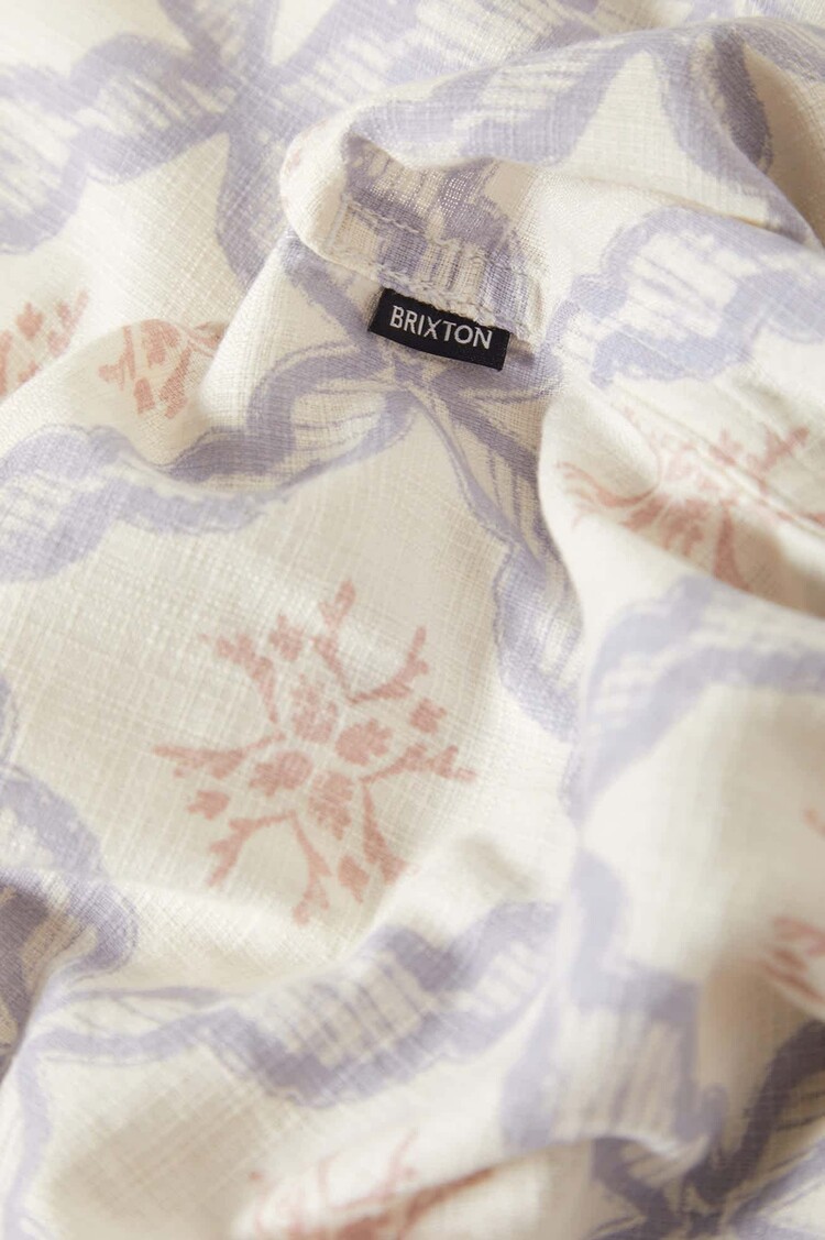 Brixton Brixton Bunker Slub S/S Wvn (Mens) | Off White/Blue Tile