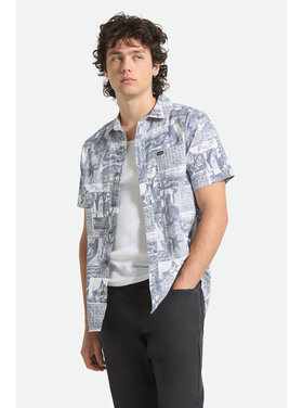 Brixton Brixton Charter Print S/S Wvn (Mens) | Navy/White Collage
