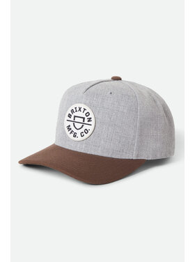 Brixton Brixton Crest C Mp Snapback (Mens) | Heather Grey/Pinecone Brown