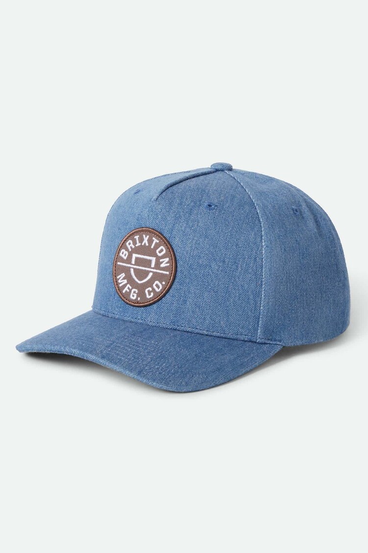 Brixton Brixton Crest C Mp Snapback (Mens) | Medium Rinse Denim