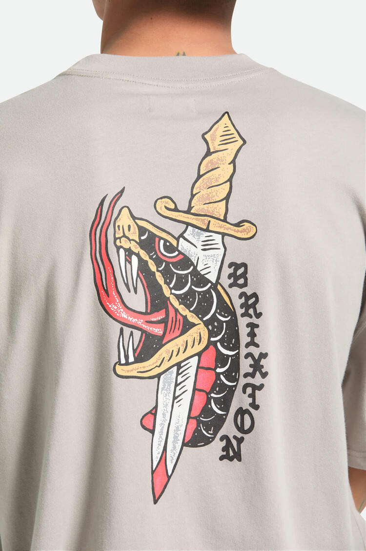 Brixton Brixton Sword S/s Boxed Crop (Mens) | Pebble Stone