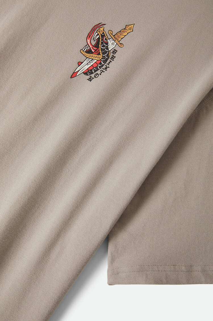 Brixton Brixton Sword S/s Boxed Crop (Mens) | Pebble Stone