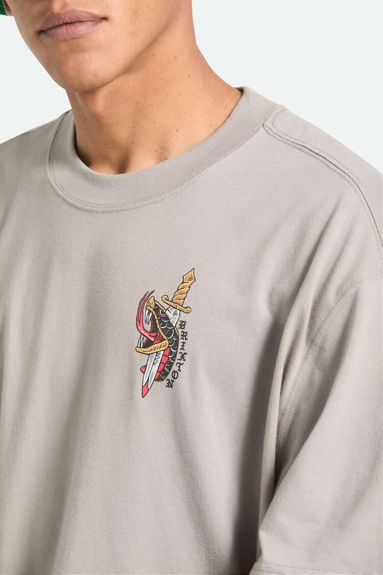 Brixton Brixton Sword S/s Boxed Crop (Mens) | Pebble Stone