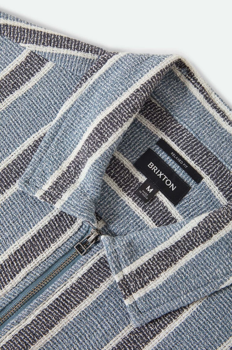 Brixton Brixton The Dexter Textured S/s (Mens) | Black/Dusty Blue