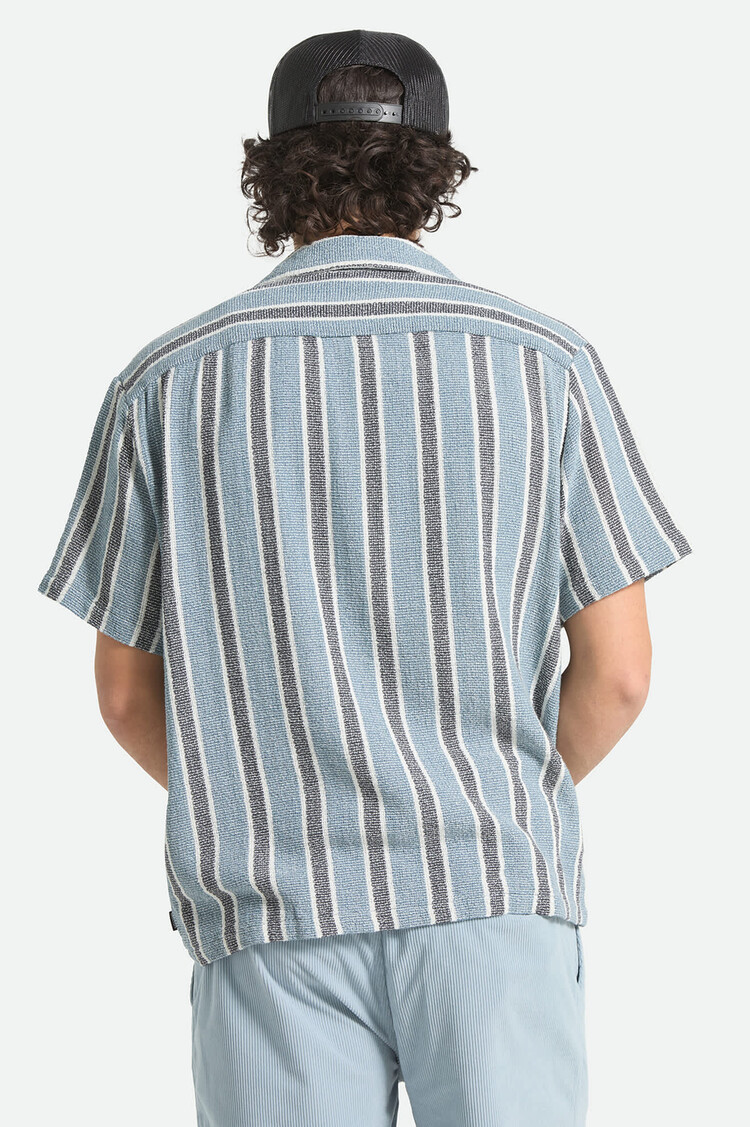 Brixton Brixton The Dexter Textured S/s (Mens) | Black/Dusty Blue